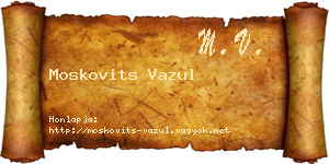 Moskovits Vazul névjegykártya